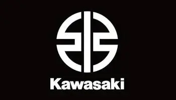 Kawasaki logo on black background.